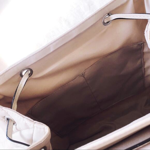 Sam Edelman Ivory Quilted Faux Leather Backpack - Picture 9 of 12